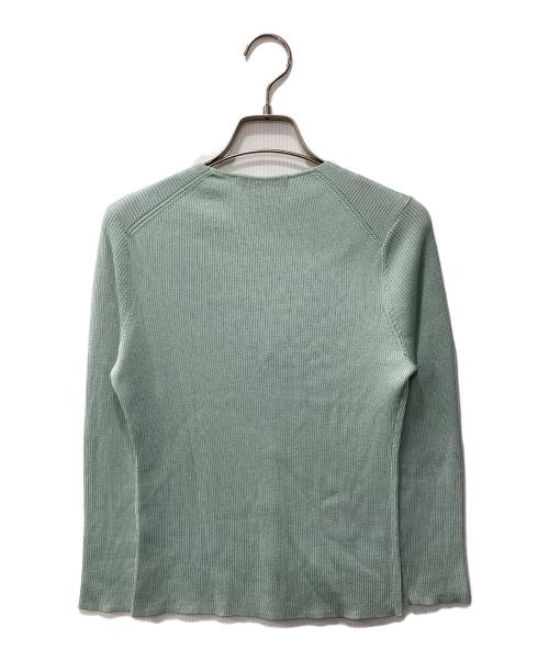 ANAYI（アナイ）ANAYI (アナイ) アセテートポリエステルVネック/ニットカーディガン グリーン サイズ:38の古着・服飾アイテム