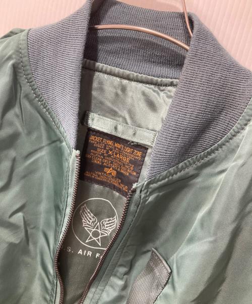 ALPHA（アルファ）ALPHA (アルファ) VINTAGE L-28フライトジャケット/50s復刻 MA-1ジャケット グリーン サイズ:XLの古着・服飾アイテム