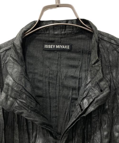 ISSEY MIYAKE（イッセイミヤケ）ISSEY MIYAKE (イッセイミヤケ) プリーツジャケット/バンドカラージャケット ブラック サイズ:-の古着・服飾アイテム