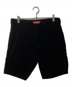 SUPREMEシュプリーム）の古着「ベロアハーフパンツ」｜ブラック