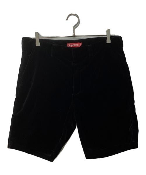 SUPREME（シュプリーム）Supreme (シュプリーム) ベロアハーフパンツ ブラック サイズ:32の古着・服飾アイテム