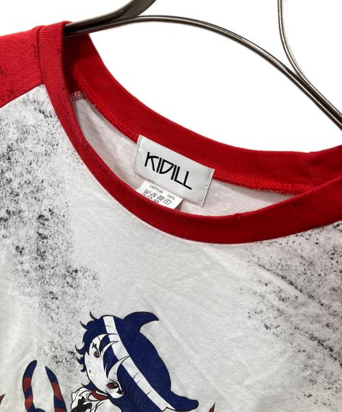 KIDILL（キディル）KIDILL (キディル) PUNK GIRL RAGLAN T-SHIRT レッド×ホワイト サイズ:FREEの古着・服飾アイテム