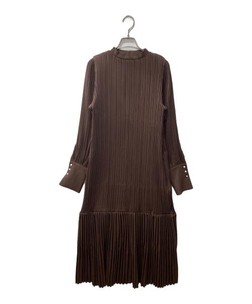 foufou（フーフー ザドレス）foufou (フーフー ザドレス) プリーツワンピース ブラウン サイズ:表記無しの古着・服飾アイテム