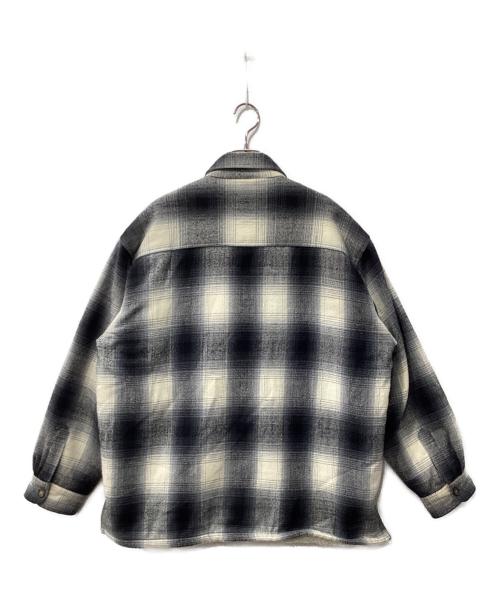 BAYLEAF（ベイリーフ）BAYLEAF (ベイリーフ) オンブレチェック裏ボアジャケット ブラック×ベージュ サイズ:XLの古着・服飾アイテム