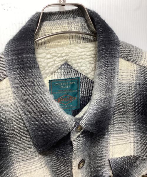 BAYLEAF（ベイリーフ）BAYLEAF (ベイリーフ) オンブレチェック裏ボアジャケット ブラック×ベージュ サイズ:XLの古着・服飾アイテム