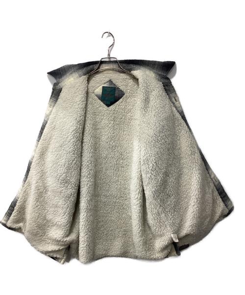 BAYLEAF（ベイリーフ）BAYLEAF (ベイリーフ) オンブレチェック裏ボアジャケット ブラック×ベージュ サイズ:XLの古着・服飾アイテム