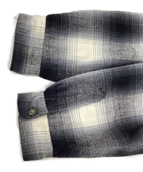 BAYLEAF（ベイリーフ）BAYLEAF (ベイリーフ) オンブレチェック裏ボアジャケット ブラック×ベージュ サイズ:XLの古着・服飾アイテム