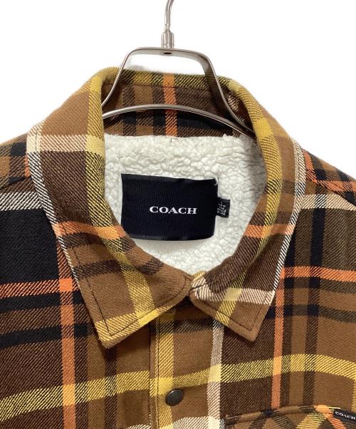COACH（コーチ）COACH (コーチ) フラッドシェルパラインドシャツジャケット ブラウン サイズ:XLの古着・服飾アイテム