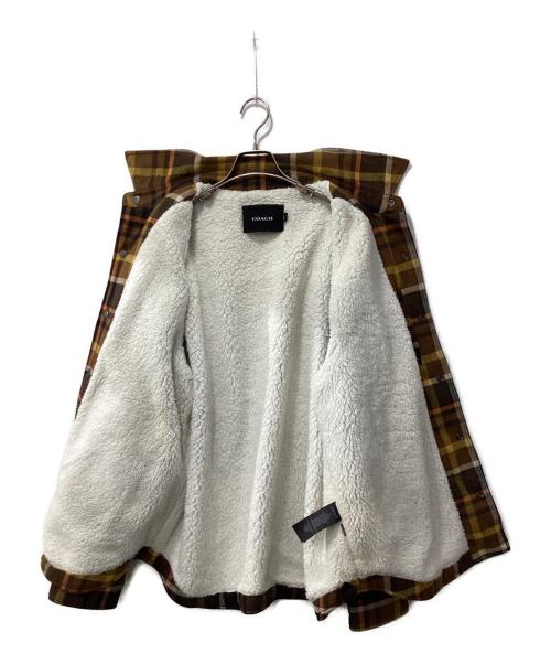 COACH（コーチ）COACH (コーチ) フラッドシェルパラインドシャツジャケット ブラウン サイズ:XLの古着・服飾アイテム