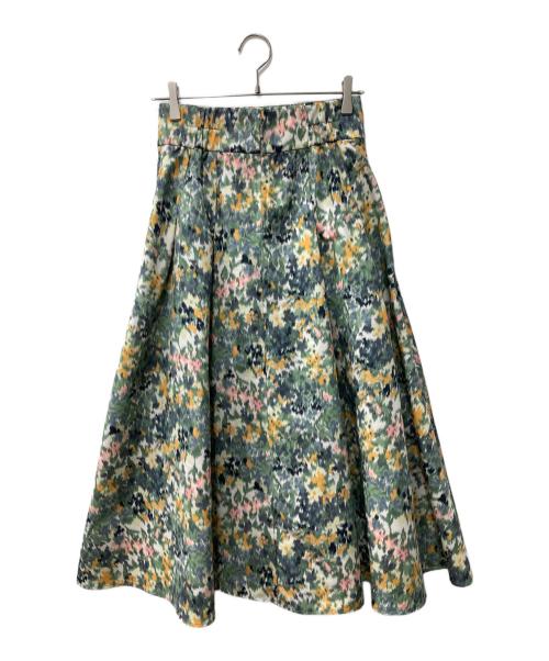 IENA（イエナ）IENA (イエナ) かすれフラワー ギャザースカート グリーン サイズ:36の古着・服飾アイテム