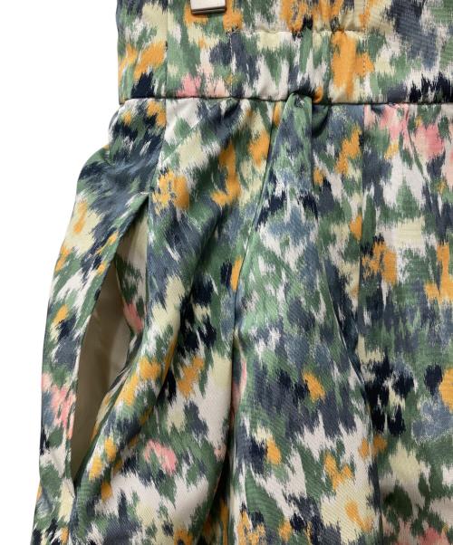 IENA（イエナ）IENA (イエナ) かすれフラワー ギャザースカート グリーン サイズ:36の古着・服飾アイテム