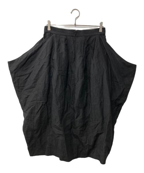 R&D.M.Co-OLDMAN'S TAILOR（オールドマンズテーラー）R&D.M.Co-OLDMAN'S TAILOR (オールドマンズテーラー) リンクル タック フレアスカート ブラック サイズ:Lの古着・服飾アイテム