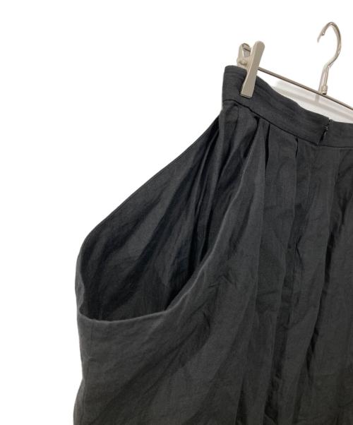R&D.M.Co-OLDMAN'S TAILOR（オールドマンズテーラー）R&D.M.Co-OLDMAN'S TAILOR (オールドマンズテーラー) リンクル タック フレアスカート ブラック サイズ:Lの古着・服飾アイテム