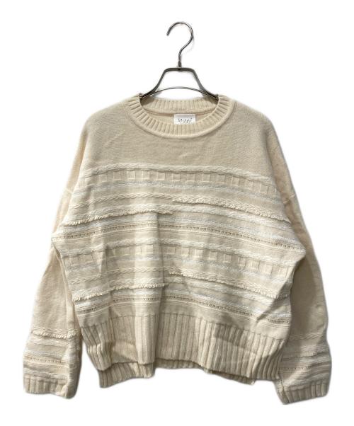 YUNI（ユニ）yuni (ユニ) 5G jacquard large プルオーバー ベージュ サイズ:FREEの古着・服飾アイテム