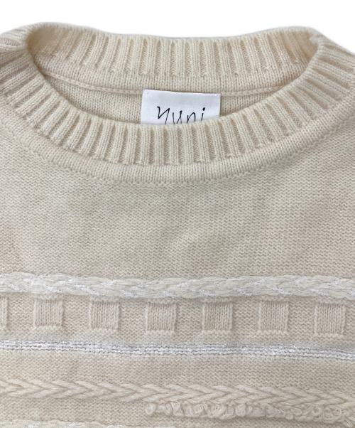 YUNI（ユニ）yuni (ユニ) 5G jacquard large プルオーバー ベージュ サイズ:FREEの古着・服飾アイテム