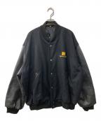 sharps corporate wear×USEDシャープス・コーポレート・ウェア×ユーズド）の古着「90s－00s/レザー切替スタジャン」｜ブラック