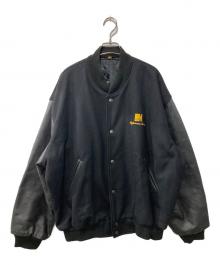 sharps corporate wear×USED（シャープス・コーポレート・ウェア×ユーズド）の古着「90s－00s/レザー切替スタジャン」｜ブラック