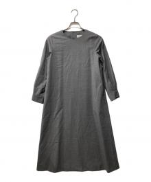 atelier naruse（アトリエナルセ）の古着「formal A line one-piece dress/ウールワンピース」｜グレー