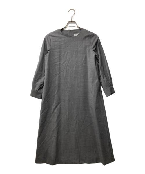 atelier naruse（アトリエナルセ）atelier naruse (アトリエナルセ) formal A line one-piece dress/ウールワンピース グレー サイズ:38の古着・服飾アイテム
