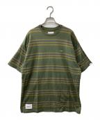 WTAPSダブルタップス）の古着「COTTON TEXTILE SIGN ボーダー Tシャツ」｜カーキ