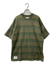 WTAPS（ダブルタップス）の古着「COTTON TEXTILE SIGN ボーダー Tシャツ」｜カーキ