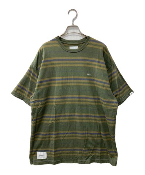 WTAPS（ダブルタップス）WTAPS (ダブルタップス) COTTON TEXTILE SIGN ボーダー Tシャツ カーキ サイズ:04の古着・服飾アイテム