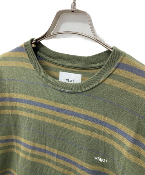 WTAPS（ダブルタップス）WTAPS (ダブルタップス) COTTON TEXTILE SIGN ボーダー Tシャツ カーキ サイズ:04の古着・服飾アイテム