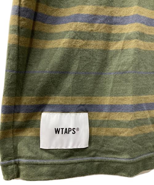 WTAPS（ダブルタップス）WTAPS (ダブルタップス) COTTON TEXTILE SIGN ボーダー Tシャツ カーキ サイズ:04の古着・服飾アイテム