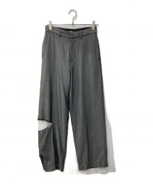 soduk（スドーク）の古着「Who cut it out？ trousers/ダメージスラックス」｜グレー