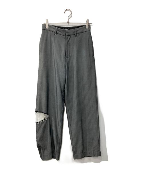 soduk（スドーク）soduk (スドーク) Who cut it out？ trousers/ダメージスラックス グレー サイズ:表記なしの古着・服飾アイテム