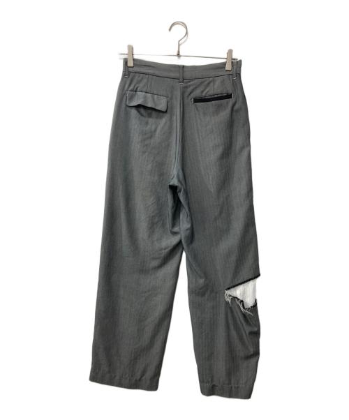 soduk（スドーク）soduk (スドーク) Who cut it out？ trousers/ダメージスラックス グレー サイズ:表記なしの古着・服飾アイテム