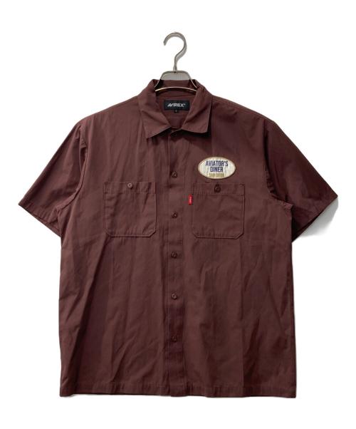 AVIREX（アヴィレックス）AVIREX (アヴィレックス) AVI-SS WORK SHIRT DINER/半袖シャツ ブラウン サイズ:Lの古着・服飾アイテム