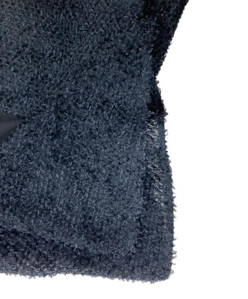BLUE LABEL CRESTBRIDGE（ブルーレーベルクレストブリッジ）BLUE LABEL CRESTBRIDGE (ブルーレーベルクレストブリッジ) インディアンジャガードブラウス/切替シアーブラウス ネイビー サイズ:36の古着・服飾アイテム