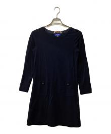 BLUE LABEL CRESTBRIDGE（ブルーレーベルクレストブリッジ）の古着「バックリボンワンピース」｜ネイビー