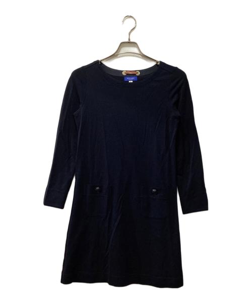 BLUE LABEL CRESTBRIDGE（ブルーレーベルクレストブリッジ）BLUE LABEL CRESTBRIDGE (ブルーレーベルクレストブリッジ) バックリボンワンピース ネイビー サイズ:38の古着・服飾アイテム