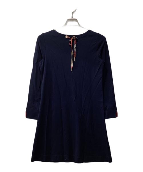 BLUE LABEL CRESTBRIDGE（ブルーレーベルクレストブリッジ）BLUE LABEL CRESTBRIDGE (ブルーレーベルクレストブリッジ) バックリボンワンピース ネイビー サイズ:38の古着・服飾アイテム