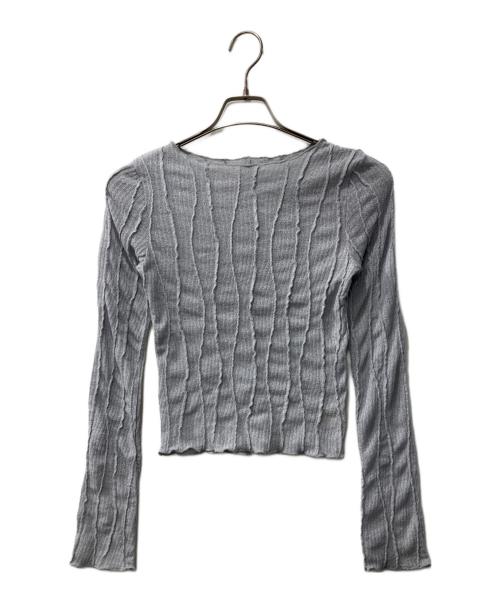anuke（アンヌーク）anuke (アンヌーク) Random Pintuck Tops/ロングスリーブカットソー ブルー サイズ:Freeの古着・服飾アイテム