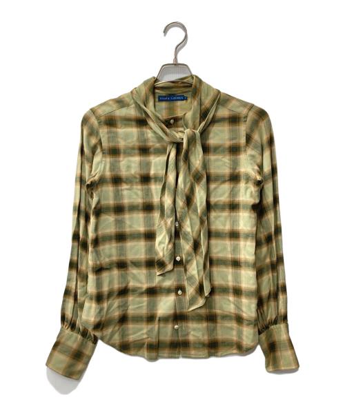 RALPH LAUREN（ラルフローレン）RALPH LAUREN (ラルフローレン) 長袖ボウタイシャツ オリーブ サイズ:6の古着・服飾アイテム