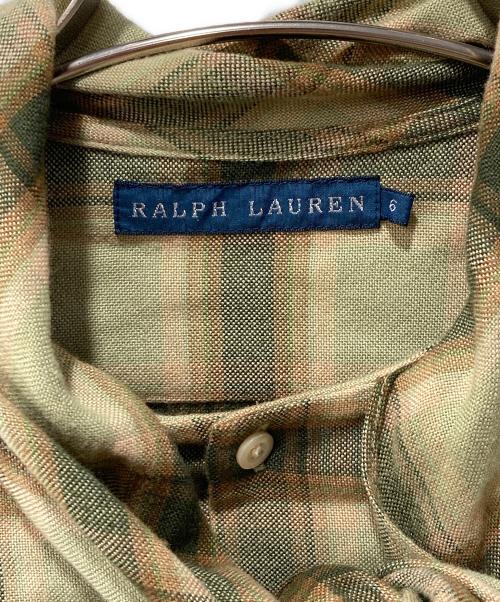 RALPH LAUREN（ラルフローレン）RALPH LAUREN (ラルフローレン) 長袖ボウタイシャツ オリーブ サイズ:6の古着・服飾アイテム