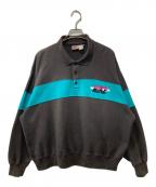 NIKEナイキ）の古着「90s銀タグ/ハーフボタンスウェット」｜ブラック