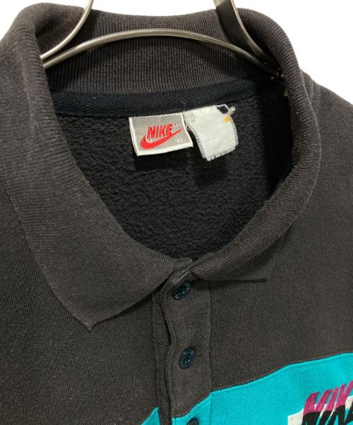 NIKE（ナイキ）NIKE (ナイキ) 90s銀タグ/ハーフボタンスウェット ブラック サイズ:XLの古着・服飾アイテム