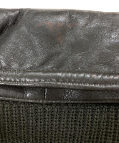 LANCEL（ランセル）LANCEL (ランセル) レザーショールカラージャケット カーキ サイズ:Ⅼの古着・服飾アイテム