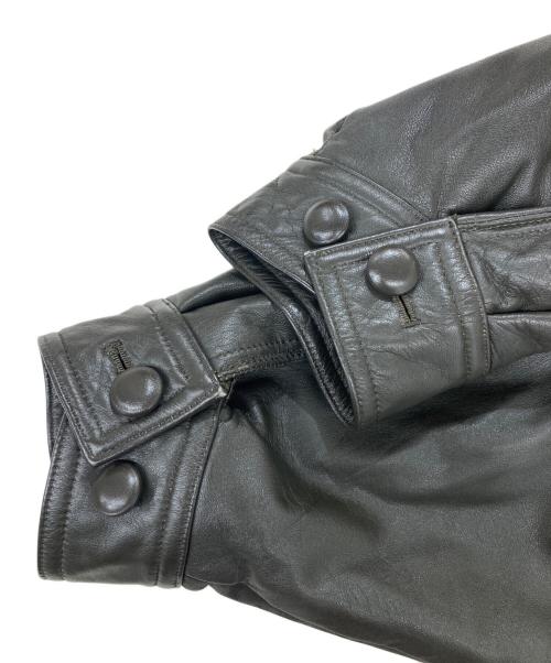 LANCEL（ランセル）LANCEL (ランセル) レザーショールカラージャケット カーキ サイズ:Ⅼの古着・服飾アイテム