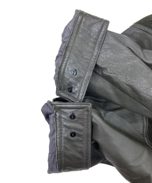 LANCEL（ランセル）LANCEL (ランセル) レザーショールカラージャケット カーキ サイズ:Ⅼの古着・服飾アイテム