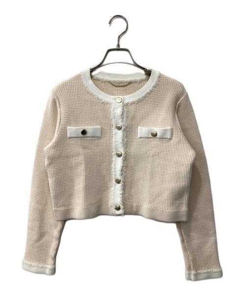 CELFORD（セルフォード）CELFORD (セルフォード) ツイード風ニットカーディガン ベージュ サイズ:Fの古着・服飾アイテム