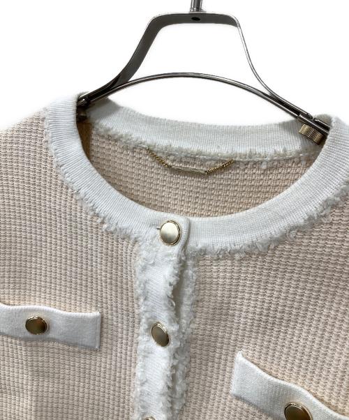 CELFORD（セルフォード）CELFORD (セルフォード) ツイード風ニットカーディガン ベージュ サイズ:Fの古着・服飾アイテム