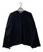 PETER DOピーター・ドゥ）の古着「Crew Neck Cape Sweater in Sand/カシミア混セーター」｜ブラック