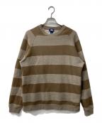 stussyステューシー）の古着「ボーダースウェット/紺タグ OLD STUSSY」｜ブラウン