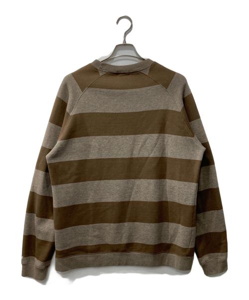 stussy（ステューシー）stussy (ステューシー) ボーダースウェット/紺タグ OLD STUSSY ブラウン サイズ:Lの古着・服飾アイテム
