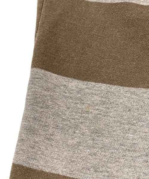 stussy（ステューシー）stussy (ステューシー) ボーダースウェット/紺タグ OLD STUSSY ブラウン サイズ:Lの古着・服飾アイテム